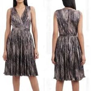 NWT womens BCBGMAXAZRIA purple gold Metallic knee length Dress size medium